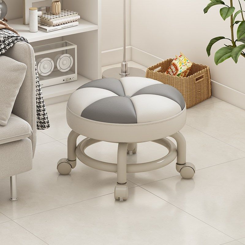 万向轮小凳子家用滑轮矮凳客厅儿童软包圆凳带轮小板凳入户换鞋凳,住宅家具,万向轮凳,淘宝优惠券,粉丝福利购,淘宝优惠卷