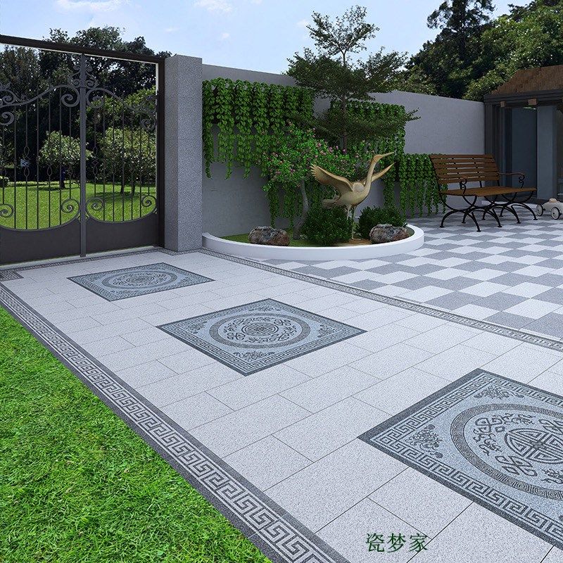 地铺石拼花庭院地砖别墅入户石英砖防滑仿花岗岩院子pc花园户外,家装主材,通体砖,淘宝优惠券,粉丝福利购,淘宝优惠卷