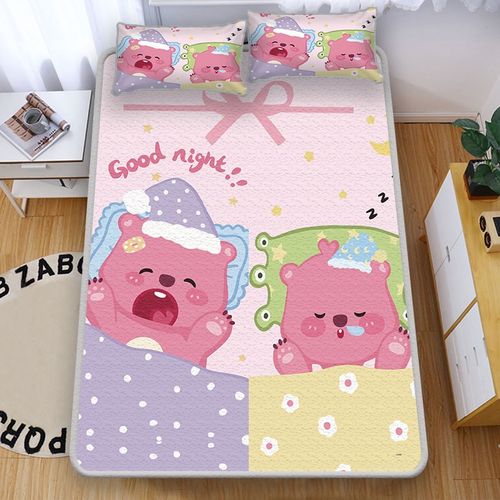 卡通可爱露比凉席.2024新款Loopy机洗宿舍席子空调房小海狸冰丝席