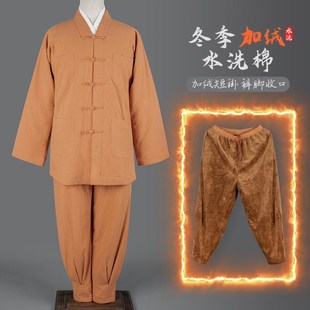 冬季 免绑腿 僧衣加绒短褂和尚出家师父僧人加厚保暖小褂僧服棉衣裤