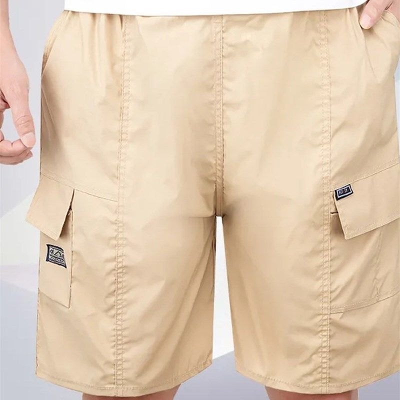 夏季爸爸短裤男外穿薄款中老年人五分裤子涤棉宽松休闲中年大裤衩,男装,短裤,淘宝优惠券,粉丝福利购,淘宝优惠卷