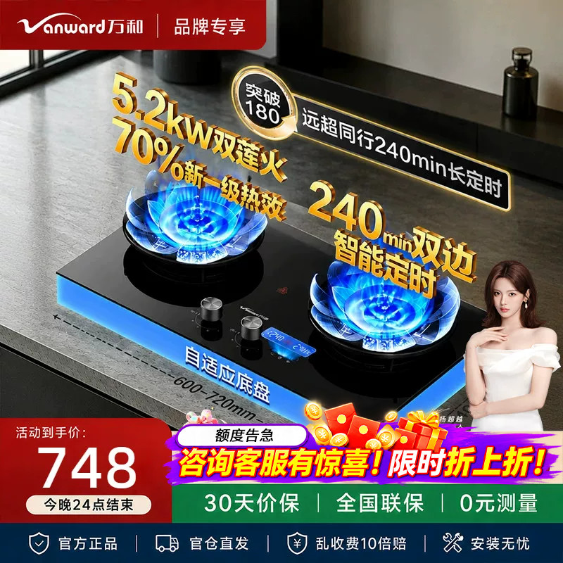 万和B9DS双定时天然气燃气灶煤气灶家用双灶官方液化气灶台嵌入式图片