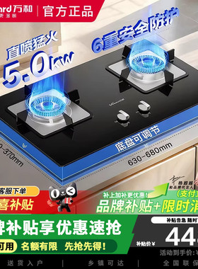 万和B7L51天然气燃气灶5kW猛火一级能效家用煤气双炉具台6重安防