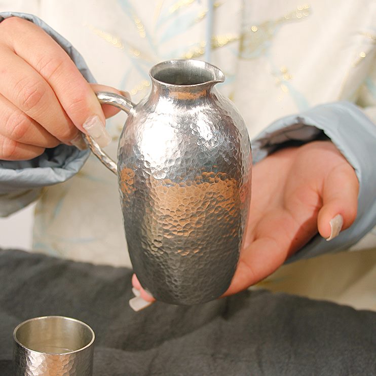 纯锡锤纹分酒器公道杯高端轻奢酒具茶器茶具纯手工捶打功夫茶道具