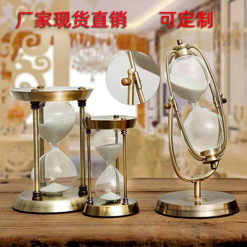 三柱沙漏计时器送礼及客厅展柜装饰摆件白沙可换颜色沙子