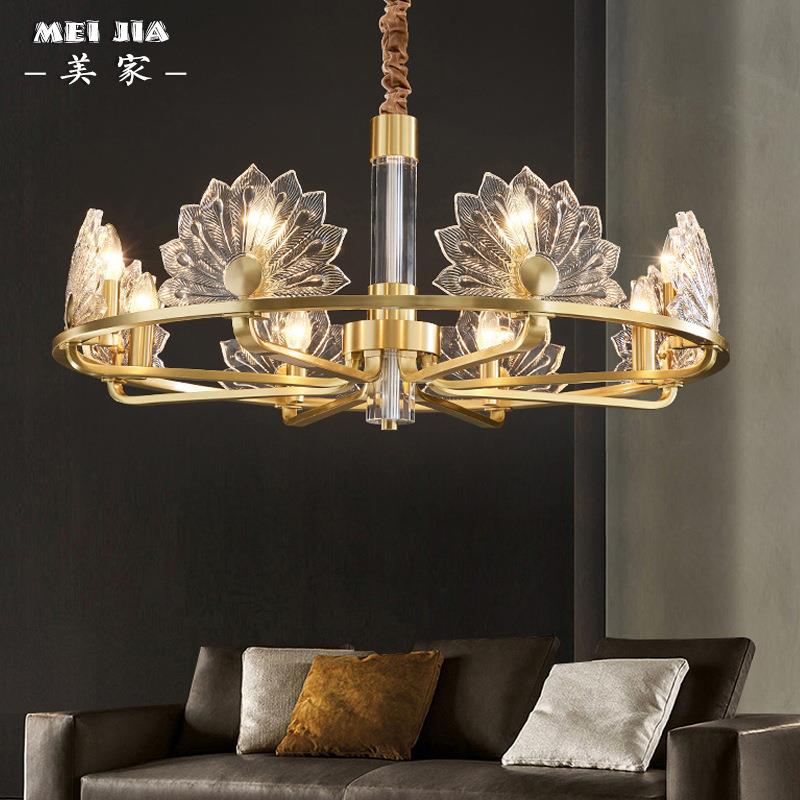 全铜轻奢吊灯客厅灯现代简约创意别墅卧室灯大气餐厅房间LED灯具