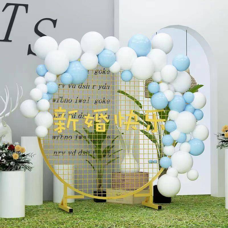 铁艺可移动立式圆形网格架展示架幼儿园美工区作品书法画展折叠架