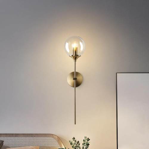 led墙壁灯美式卧室床头灯客厅走廊壁灯过道阳台现代简约玻璃壁灯