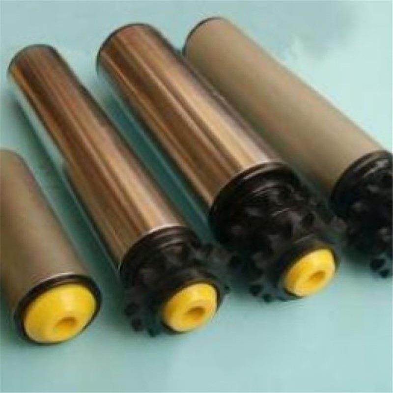 聚氨酯包胶滚筒橡胶辊筒套胶无动力不锈钢流水线弯道托辊