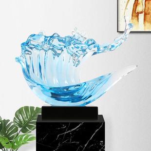 海浪摆件家居客厅电视柜玄关书房办公室玄关装饰品摆件工艺品