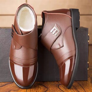 男鞋 圆头男棉皮鞋 爸爸鞋 加厚加绒高帮鞋 冬季 加绒棉鞋