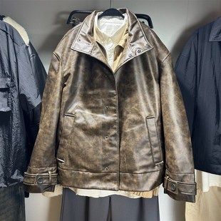 3833900 柜999 仿皮夹克外套 ZA男装 宽松休闲PU皮衣潮 24秋冬新品