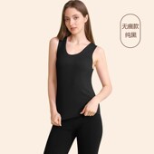 羊毛填充抗菌保暖背心女秋冬加绒加厚无袖 男内穿无痕保暖上 打底衫