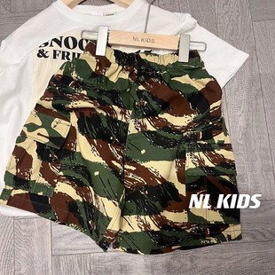 风 户外露营工装 男童男宝宝迷彩 5分短裤 25夏季 中裤 日系儿童DD
