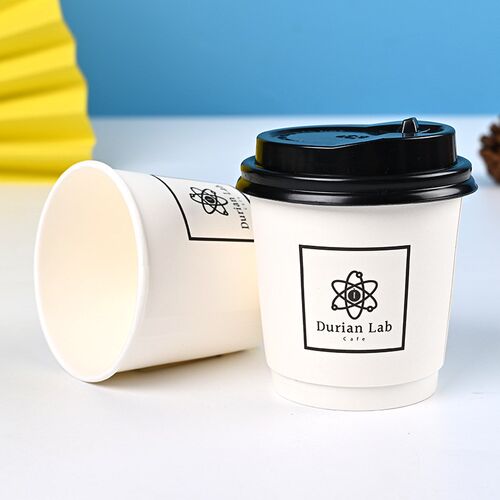 现货一次性双层加厚咖啡纸杯广告印刷中空杯子热饮奶茶纸杯制作