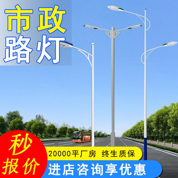 市政LED市电路灯厂家直销小区改造路灯杆厂区户外道路照明双臂路