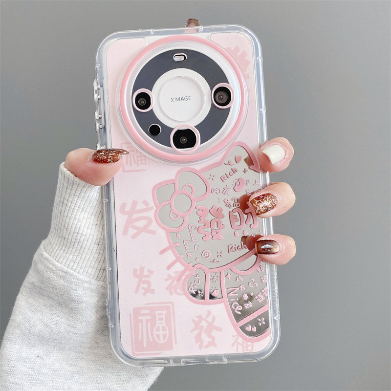 小众高级感适用于华为MATE80PRO手机壳女70/60卡通nova14发财凯蒂猫13简约ins风1211硅胶荣耀400软pura70镜面