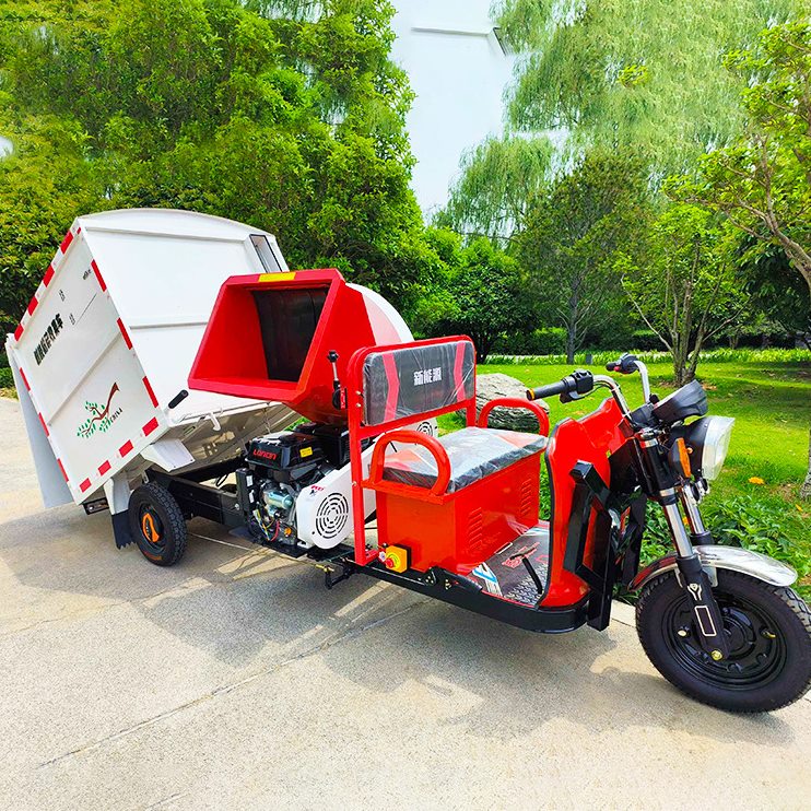电动三轮树枝粉碎收集车 林场果园移动式粉碎机 多功能树枝粉碎机