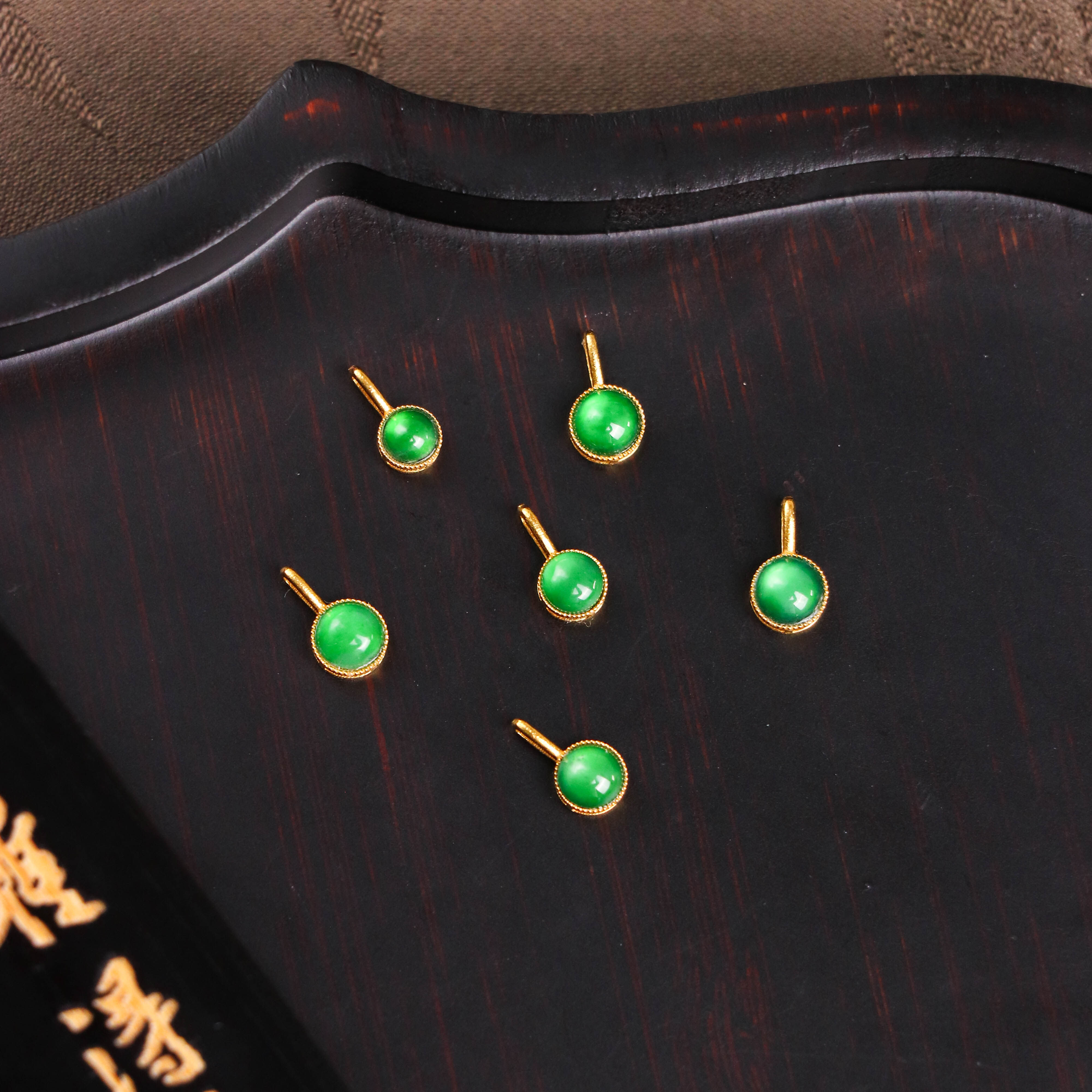 【朱朱 严选】翡翠*吊坠*18K金镶嵌*约4*3mm 多样性发其一