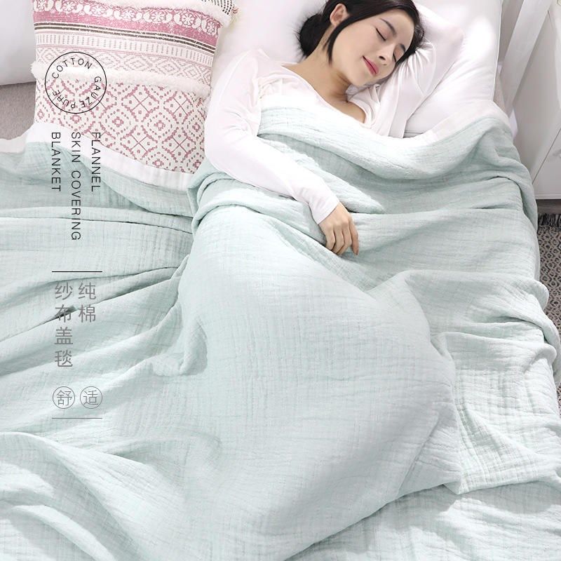 四层纯棉素色毛巾被单双人午睡毯空调沙发纱布盖毯办公室小毛毯夏,床上用品,羊毛被/驼毛被,淘宝优惠券,粉丝福利购,淘宝优惠卷