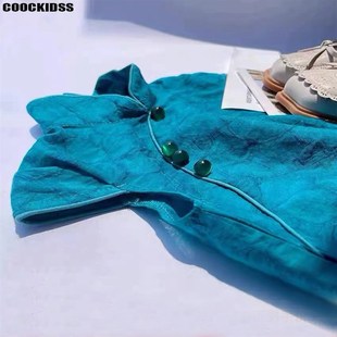 23新款 幼儿园演出服童装 甜美可爱洋气中小童 短袖 cc女童旗袍夏季