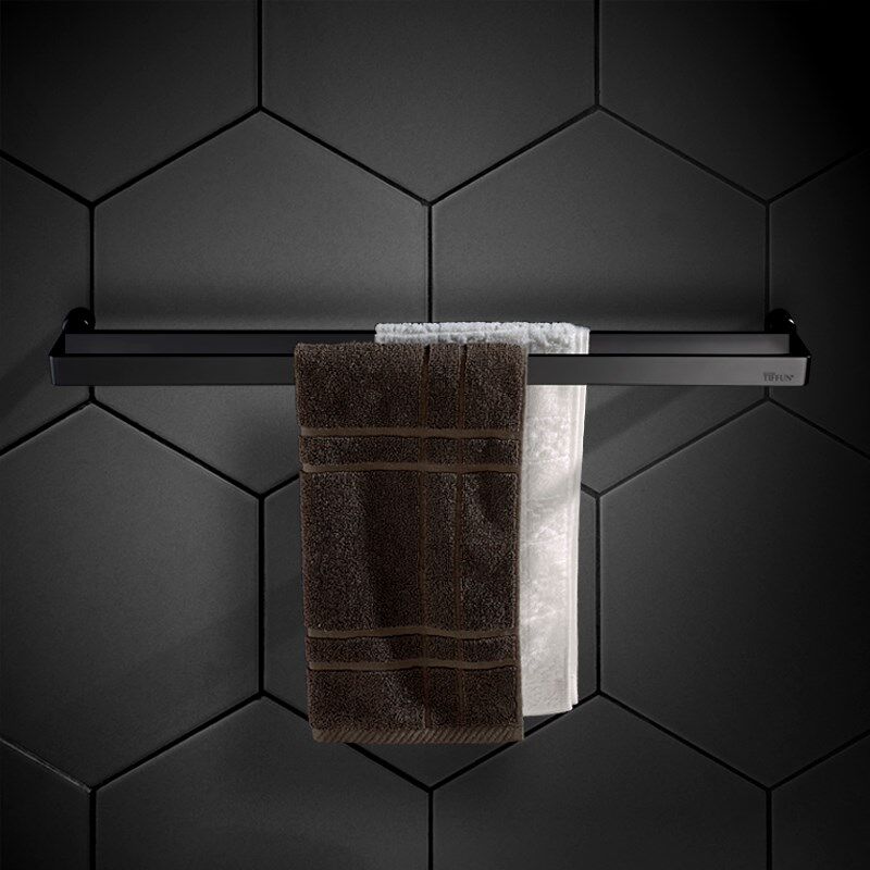 加长黑色毛巾杆不锈钢304卫生间浴巾杆单根毛巾架单杆毛巾挂双杆