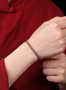 端午节五彩绳手工双圈编织幸运脚链五色线端午节五彩绳手链手绳