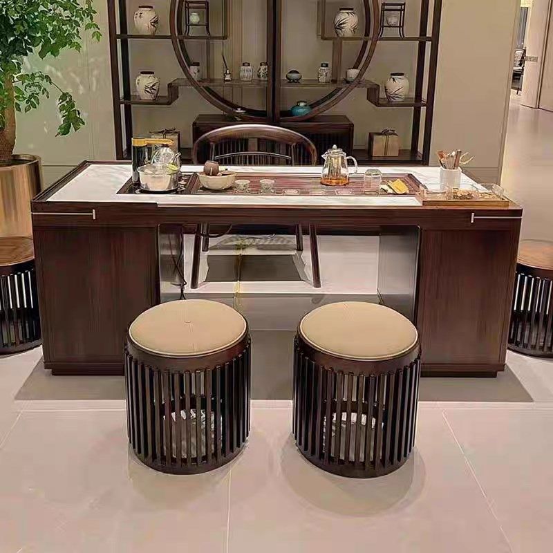 新中式禅意乌金木茶桌椅组合现代茶桌功夫泡茶台实木家用办公茶几