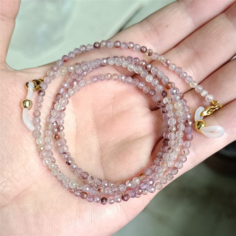 天然石水晶紫幽灵眼镜链手工串珠项链耳机链口罩链气质墨镜挂链,ZIPPO/瑞士军刀/眼镜,眼镜链,淘宝优惠券,粉丝福利购,淘宝优惠卷