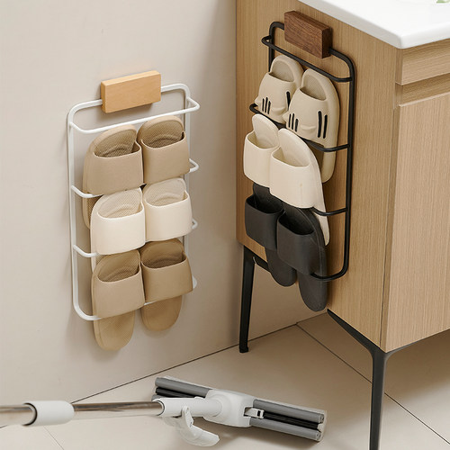浴室拖鞋架免打孔壁挂式卫生间鞋子收纳神器门后沥水挂架置物架