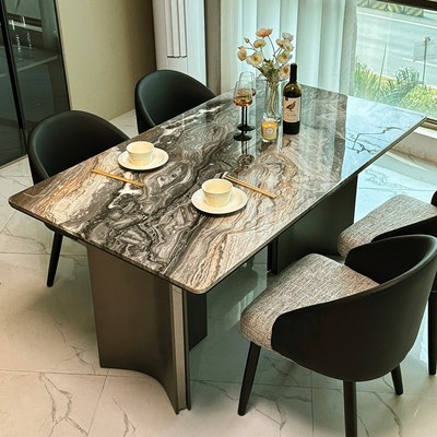 超晶石微晶石餐桌椅组合高级感2025新款长方形家用小户型奢石餐桌