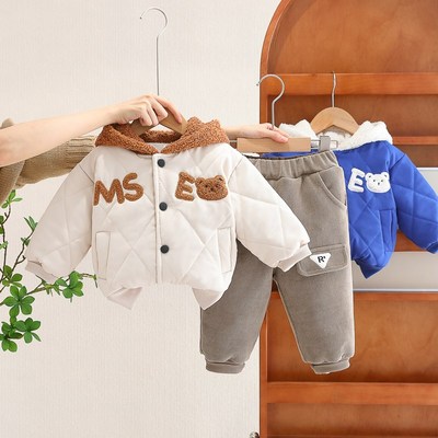 男宝宝冬装1周岁半七11一8八6九9十12个月婴儿衣服分体秋冬季套装