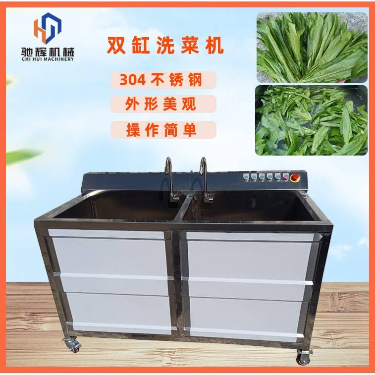 食品机械小型单缸双缸洗菜机不锈钢电动果蔬清洗机洗果机
