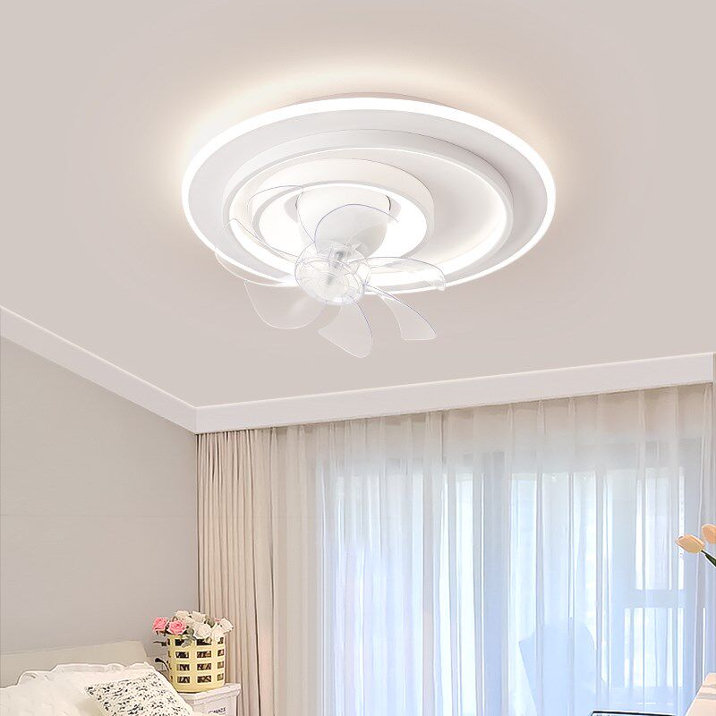 吸顶风扇灯360度摇头主卧简约2024年新款卧室极简隐形灯扇一体