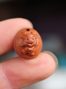 定做十二生肖龙纹桃核雕刻属相鸡鼠牛虎兔龙蛇马羊猴狗猪篮子吊坠