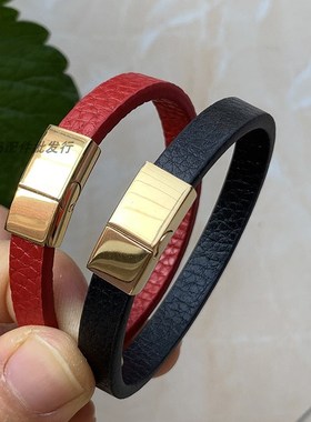 8X3mm油边皮绳编织麻花绳扁形手镯红黑色皮条手绳diy穿饰品配件