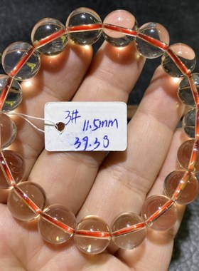 天然水晶黄水晶手链男女情侣款一物一图浅黄水晶圆珠手串清新淡雅