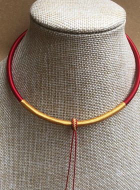 手工编织宝宝百天婴儿童成人项圈金锁银锁专用吊坠挂绳项链绳时尚