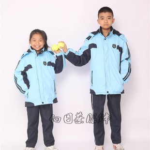 新款南宁市学生校服冬季小学中学高中防寒服外套棉服加绒棉衣厚