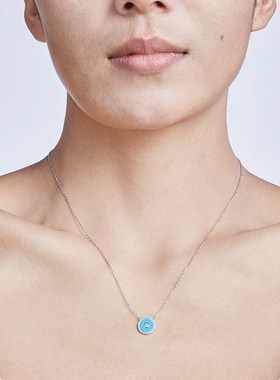 意佩戴在身上的祝福 绿松石项链轻奢小众设计感吊坠饰品首饰