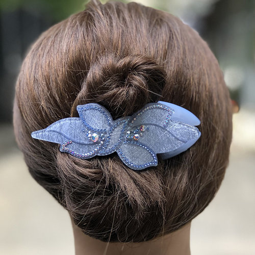 妈妈盘发夹大号鸭嘴夹头饰 亚克力后脑抓夹横夹韩国水钻中年发卡