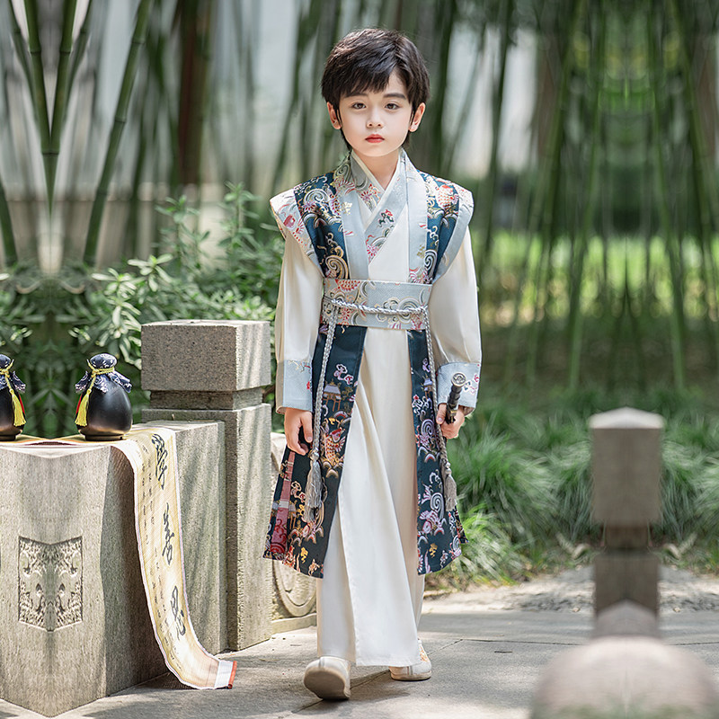 汉服男童夏季新款妆花古装中国风唐装幼儿园帅气儿童国学服武侠客