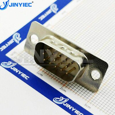 VGA公头 HDB15针白胶半金插头 三/3排15针焊接 焊线式连接头(5只)