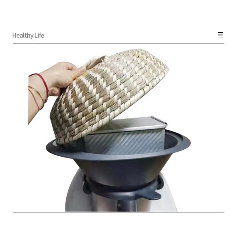 小美TM6手工草编蒸锅盖蒸笼加高盖椭圆形蒸盘拓展Q盖TM5料理机锅
