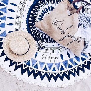 户外海边非神器便携防沙野餐布垫子游泳冲浪毛巾浴巾圆形沙滩地垫