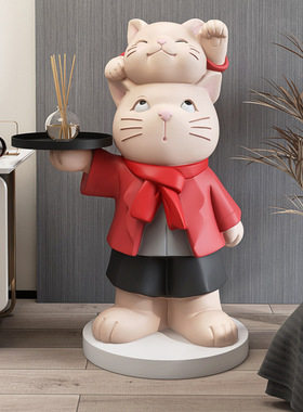 大型猫咪客厅装饰落地摆件家居饰品托盘电视柜沙发床头柜乔迁礼物