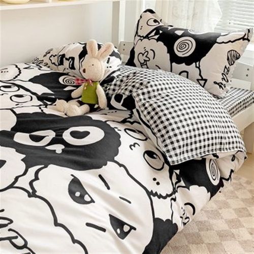 宿舍床上三件套亲舒棉卡通款床单被罩宿舍床六件套单双人六件套