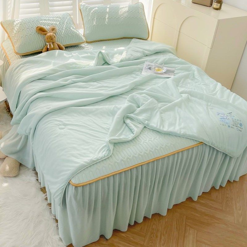 高级感床裙款乳胶凉席夏凉被四件套夏季冰丝软席子空调被子可水洗,床上用品,乳胶席,淘宝优惠券,粉丝福利购,淘宝优惠卷