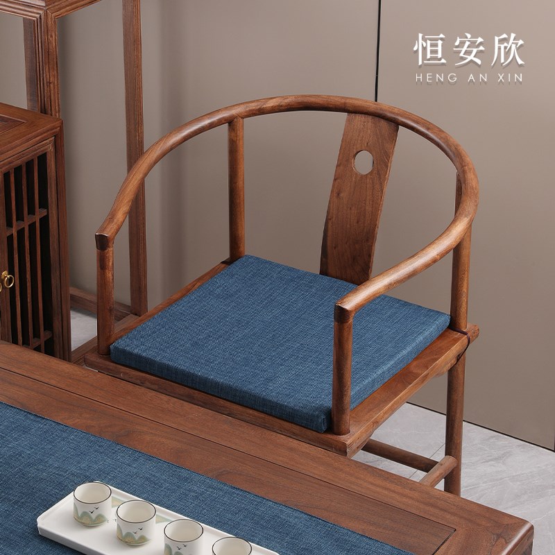 中式圈椅坐垫红木茶椅座垫太师椅垫实木茶椅加厚R坐垫沙发椅垫定