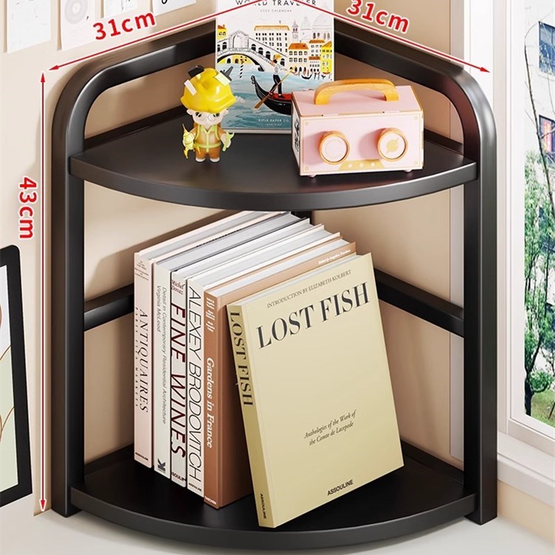 现货书架桌面置物架n桌上转角书桌收纳墙角小书柜三角整理架分层